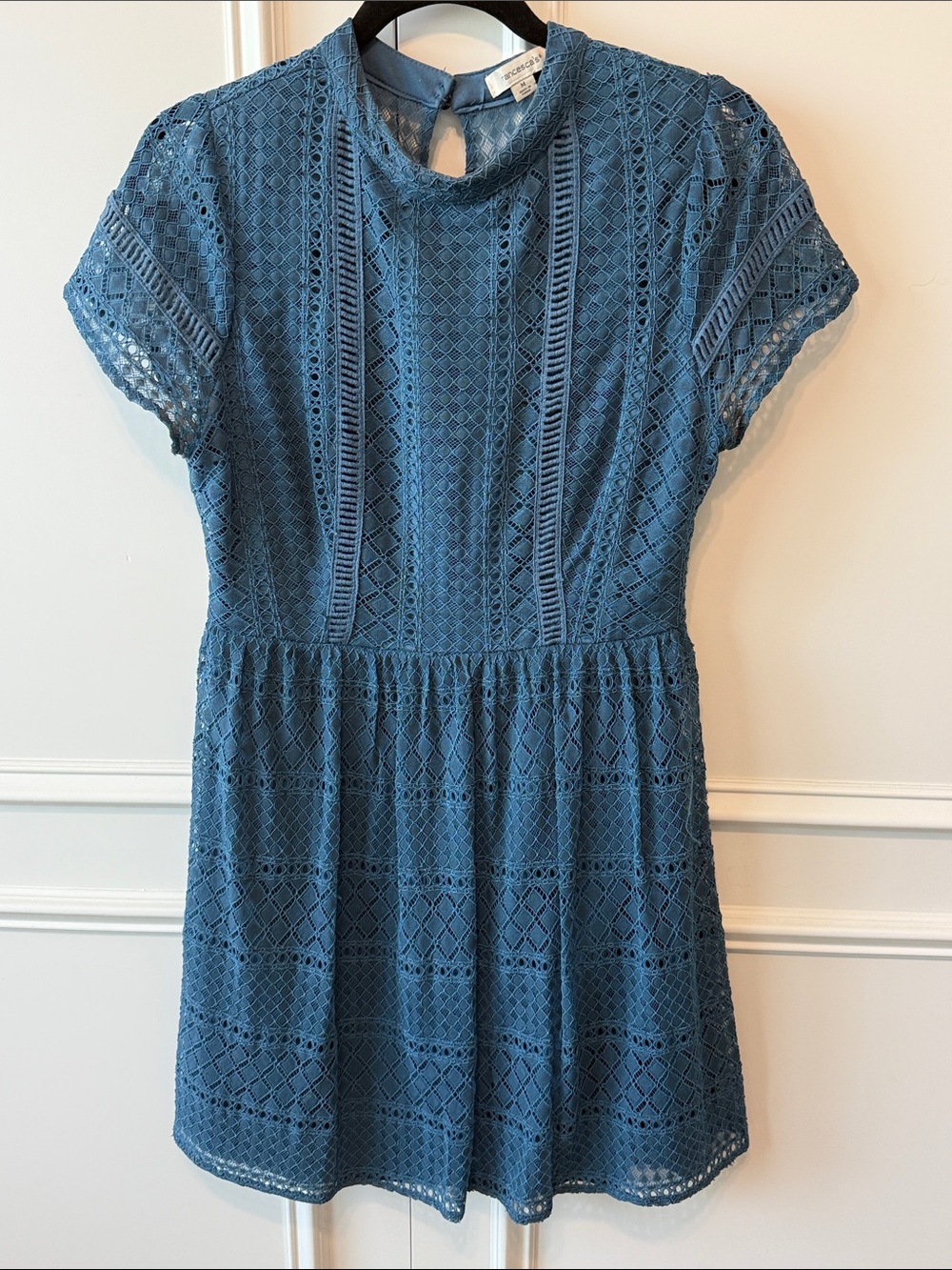 Francesca's Collections Blue Lace Midi Dress